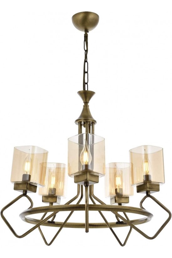AV-60135-5E Eskitme Kaplama Modern Avize, E14, Metal, Cam, 70cm
