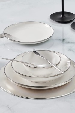 Streamline Eclipse Platin 24 pièces Vaisselle pour 6 personnes