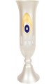 Tropfenform, goldvergoldete „Evil Eye“-Vase aus geschliffenem Glas und Perlmutt – 80 cm Tropfenform, goldvergoldete „Evil Eye“-Vase aus geschliffenem Glas und Perlmutt – 80 cm