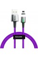 Zinc Magnc, Câble de charge et de transfert de données, Violet, 1 m, 2,4 A, USB Type A et Lightning, Pointe magnétique et lumière, Charge rapide Zinc Magnc, Câble de charge et de transfert de données, Violet, 1 m, 2,4 A, USB Type A et Lightning, Pointe magnétique et lumière, Charge rapide