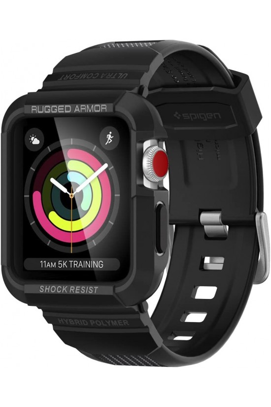 Watch Seri 3/2/1 (42mm) ile Uyumlu Kılıf Rugged Armor Pro Black - 059CS22408 Watch Seri 3/2/1 (42mm) ile Uyumlu Kılıf Rugged Armor Pro Black - 059CS22408