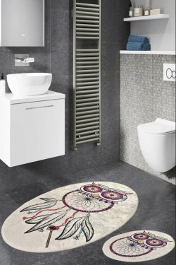 Stella Dijital Baskılı 2'li Set Banyo Halısı
