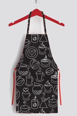 Tablier Muk résistant aux taches de café noir Taille standard 50x70