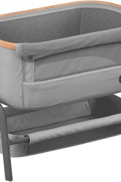 Iora Wooden Motherside Crib, Essential Gray (Light Gray)