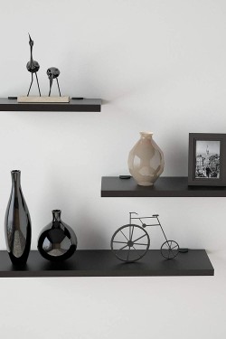 Yurudesign Regal WL17-B 3-selbst fliegendes Regal Schwarz