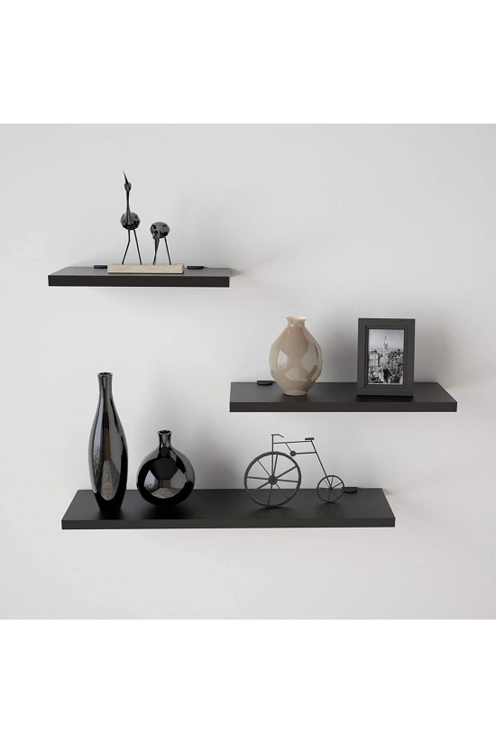 Yurudesign Shelf WL17-B 3'lü Uçan Raf Siyah Yurudesign Shelf WL17-B 3'lü Uçan Raf Siyah