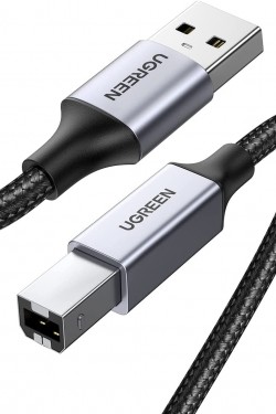 USB 2.0 A - USB 2.0 Tip B Yazıcı Kablosu, Naylon Alüminyum kabuk örgülü Kablo. (2M)