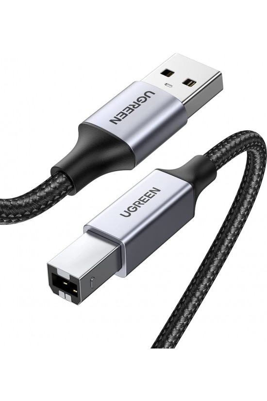 USB 2.0 A - USB 2.0 Tip B Yazıcı Kablosu, Naylon Alüminyum kabuk örgülü Kablo. (2M)