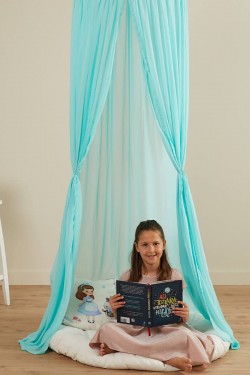 Kinderzimmerbett Göelik Zelt – Kinderspielzelt (Türkis)