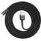 Cafule Serisi, USB-A & Lightning 1.5 A Şarj Kablosu & Data Aktarım Kablosu, 2 Metre, Gri - Siyah
