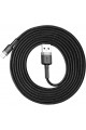 Cafule Serisi, USB-A & Lightning 1.5 A Şarj Kablosu & Data Aktarım Kablosu, 2 Metre, Gri - Siyah Cafule Serisi, USB-A & Lightning 1.5 A Şarj Kablosu & Data Aktarım Kablosu, 2 Metre, Gri - Siyah