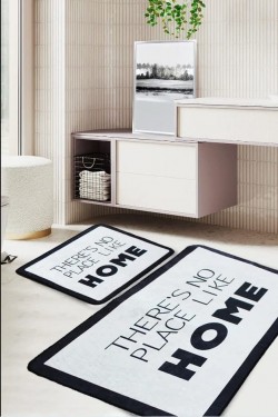 Like Home Dijital Baskılı 2'li Set Banyo Halısı Paspas S