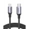 , Mfi Lisanslı USB-C & Lightning Hızlı Şarj ve Data Kablosu, 1 Metre, Siyah, 60759