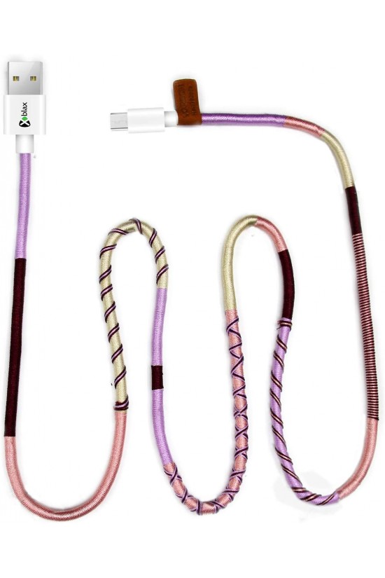 Handgefertigtes Purple Mix Micro Android Lade- und Datenkabel, 100 cm Handgefertigtes Purple Mix Micro Android Lade- und Datenkabel, 100 cm
