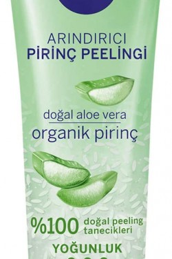 Arındırıcı Organik Pirinç Peeling 75 ml, Karma Ciltler, e Vera ile Yüz Bakım, Cildi Arındırır, Etkili Yüz Temizleme