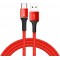 H, Câble de charge et de transfert de données USB-A et USB-C 3,0 A, 1 mètre, rouge