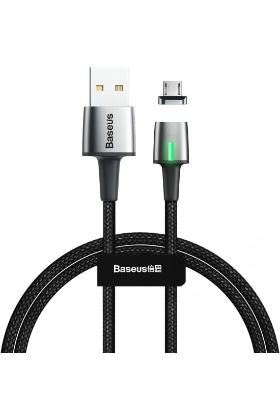 Zinc Magnc, 2,4 A, câble de charge et de transfert de données USB-A et micro USB, pointe magnétique et lumière, charge rapide, 1 mètre, noir, CAMXC-A01 Zinc Magnc, 2,4 A, câble de charge et de transfert de données USB-A et micro USB, pointe magnétique et lumière, charge rapide, 1 mètre, noir, CAMXC-A01