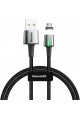 Zinc Magnc, 2,4 A, câble de charge et de transfert de données USB-A et micro USB, pointe magnétique et lumière, charge rapide, 1 mètre, noir, CAMXC-A01 Zinc Magnc, 2,4 A, câble de charge et de transfert de données USB-A et micro USB, pointe magnétique et lumière, charge rapide, 1 mètre, noir, CAMXC-A01