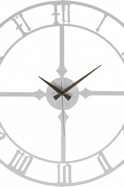 Torti Metal Duvar Saati, Beyaz, 50x50 cm, MDS-50