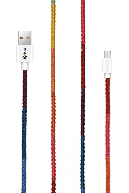 Handmade CC-003 Handmade Rainbow Micro Android Lade- und Datenkabel, 100 cm Handmade CC-003 Handmade Rainbow Micro Android Lade- und Datenkabel, 100 cm