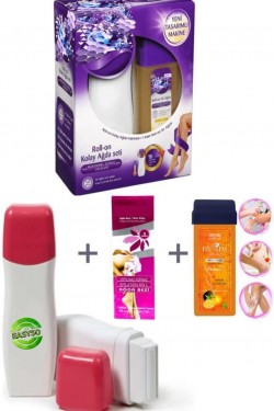 Rulo Ağda Kiti -  Ağda Rulosu, Doğal Malzemeler ve E Vitamini İçeren Rulo Ağda, Taşıma Çantası dahil Ağda Rulo Kiti, Yumuşak Ağda Kiti, Tüy Dökülmesi için Ağda Rulo Kiti Tüm Ciltler