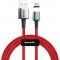 Zinc Magnc, câble de charge et de transfert de données USB-A et micro USB 1,5 A, pointe magnétique et lumière, charge rapide, 2 mètres, rouge, CAMXC-B09