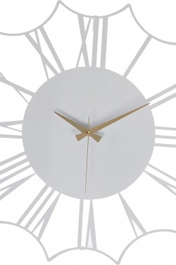 MDS-50 Ela Metal Duvar Saati, Beyaz, 50x50 cm