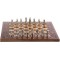 Jeu d'échecs britannique en métal de taille moyenne Échiquier plat en bois massif brillant et fait à la main