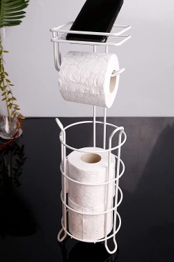 Beyaz Standlı Yedekli Çok Amaçlı Wc Kağıtlık VG-754-B