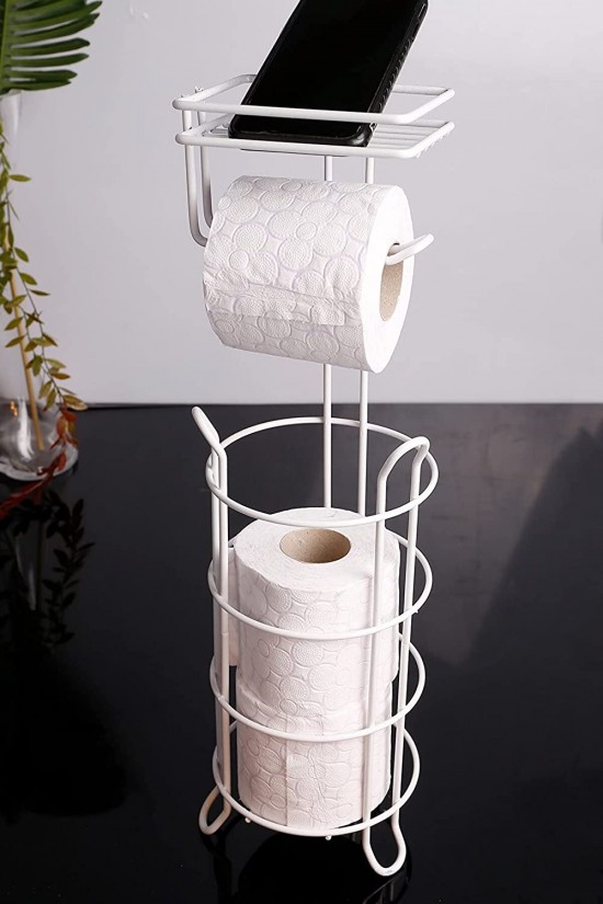 Beyaz Standlı Yedekli Çok Amaçlı Wc Kağıtlık VG-754-B