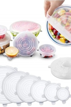 8683200801503 Tazeliği Koruyan Saklama Kabı Kapağı 6 Lı Silikon Streç Kapak, Çok Renkli, Medium