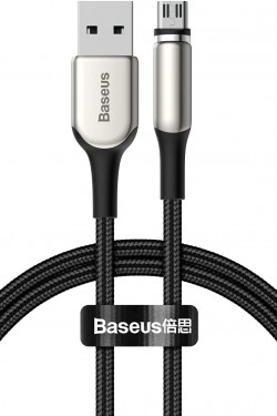 Zinc Magnc, 2,0 A, USB-A et Micro USB, câble de charge et de transfert de données, pointe magnétique et lumière, charge rapide, 1 mètre, noir, CAMXC-H01