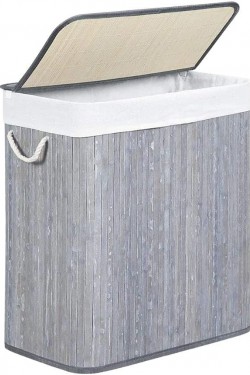 Naturel Bambu Çamaşır Sep Mega Boy HMNV333-SVR GRİ
