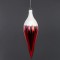 Boule de Noël goutte blanche/rouge 18x61 cm