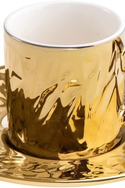 Kaya Titanium Gold Lot de 2 tasses à café