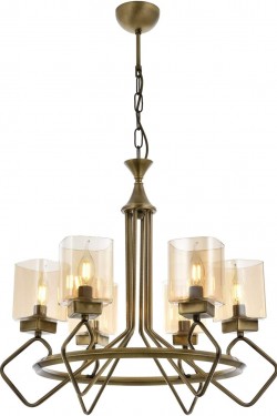 AV-60135-6E Eskitme Kaplama Modern Avize, E14, Metal, Cam, 70 Cm