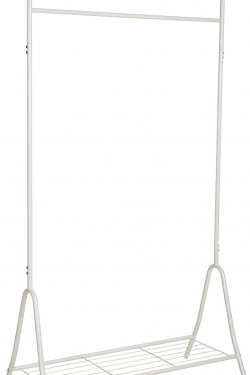 Höhe 173 cm, Metall, antiker Kleiderständer, Kleiderstange, Garderobe, Schuhregal, cremeweiß HSR01W
