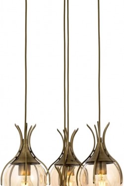 AV-60161-4ET Eskitme Kaplama Modern Avize, E27, Metal, Cam, 40cm