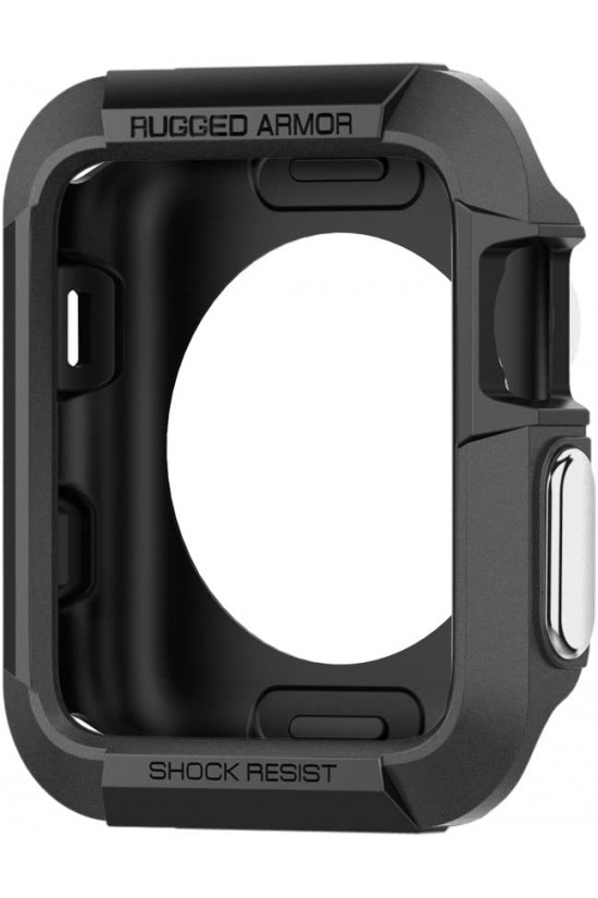 Watch Seri 3/2/1 (42mm) ile Uyumlu Kılıf Rugged Armor Matte Black - SGP11496 Watch Seri 3/2/1 (42mm) ile Uyumlu Kılıf Rugged Armor Matte Black - SGP11496
