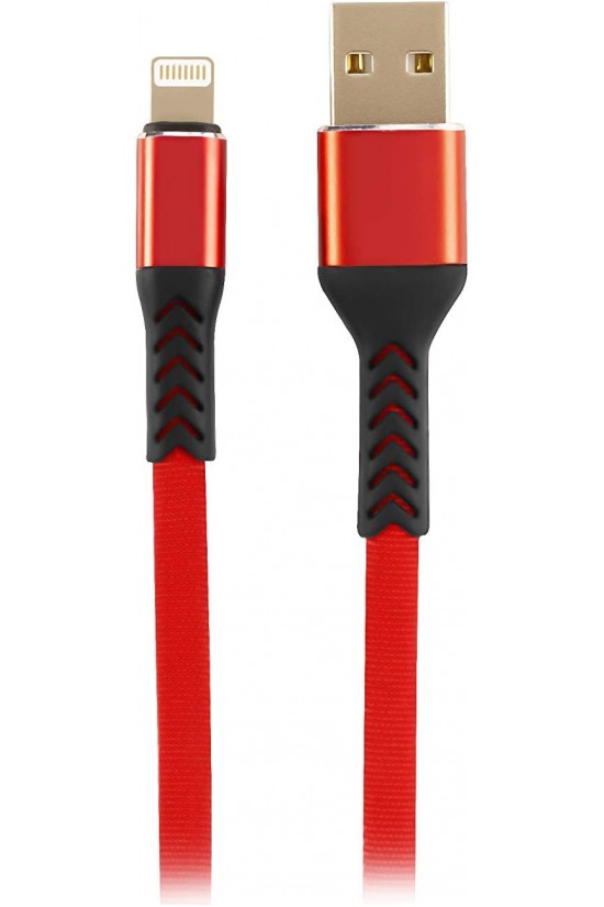 Jettpower 0004 Metal Head Braided 2.1A Lightning Fast Charge Cable 30 cm Red Jettpower 0004 Metal Head Braided 2.1A Lightning Fast Charge Cable 30 cm Red