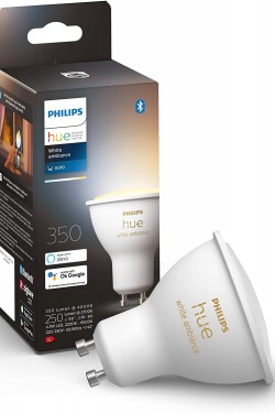 HueWA 4.3W Beyaz Ambiyans Akıllı Led Ampul, GU10 Spot, Bluetooth Özellikli