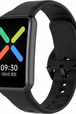 OPPO Watch Free ile uyumlu Silikon Tokalı Delikli Spor Silikon Oppo Watch Free ile uyumlu Akıllı Saat Kordonu Toz ve Kirden Koruyan Kayış, Siyah