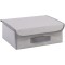 Gaveta dentro da caixa listrada cinza com tampa 30 x 23 x 11 cm