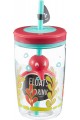 Schwimmendes Oktopus-Tritan-Glas mit Strohhalm, 420 ml, Blau Schwimmendes Oktopus-Tritan-Glas mit Strohhalm, 420 ml, Blau
