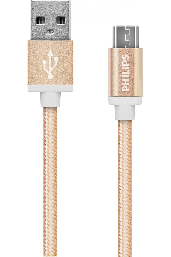 Câble de charge USB vers micro USB, 1,2 mètre, tresse, or (DLC2518G) Câble de charge USB vers micro USB, 1,2 mètre, tresse, or (DLC2518G)