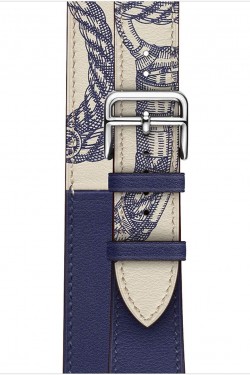 Watch Series 4 44mm Swift Leather Double Tour Strap Lacivert