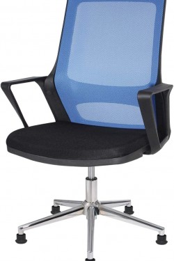 Zirve Guest Chair, Chrome Leg - Blue