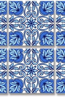 Mavilim 1 Menge gemusterte PVC-Fliesen 20 x 20 cm, 6er-Pack