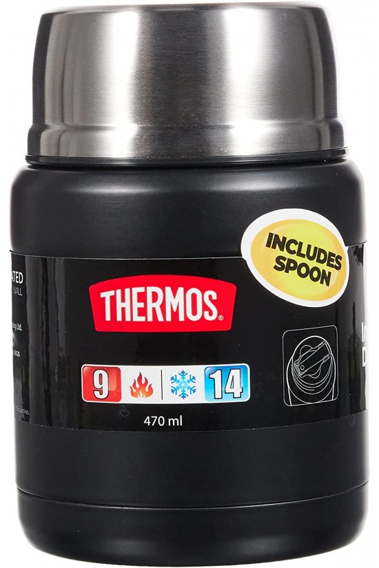 Thermos alimentaire en acier inoxydable SK3000, noir 075127, 0,47 L Thermos alimentaire en acier inoxydable SK3000, noir 075127, 0,47 L