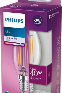 LED classic 40W B35 E14 Mum Tipi Beyaz Işık Dim Edilmez Filament LED Ampul